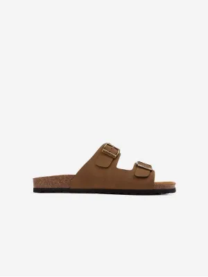 Mango Men's Vegan Comfort Footbed Sandals | Brown