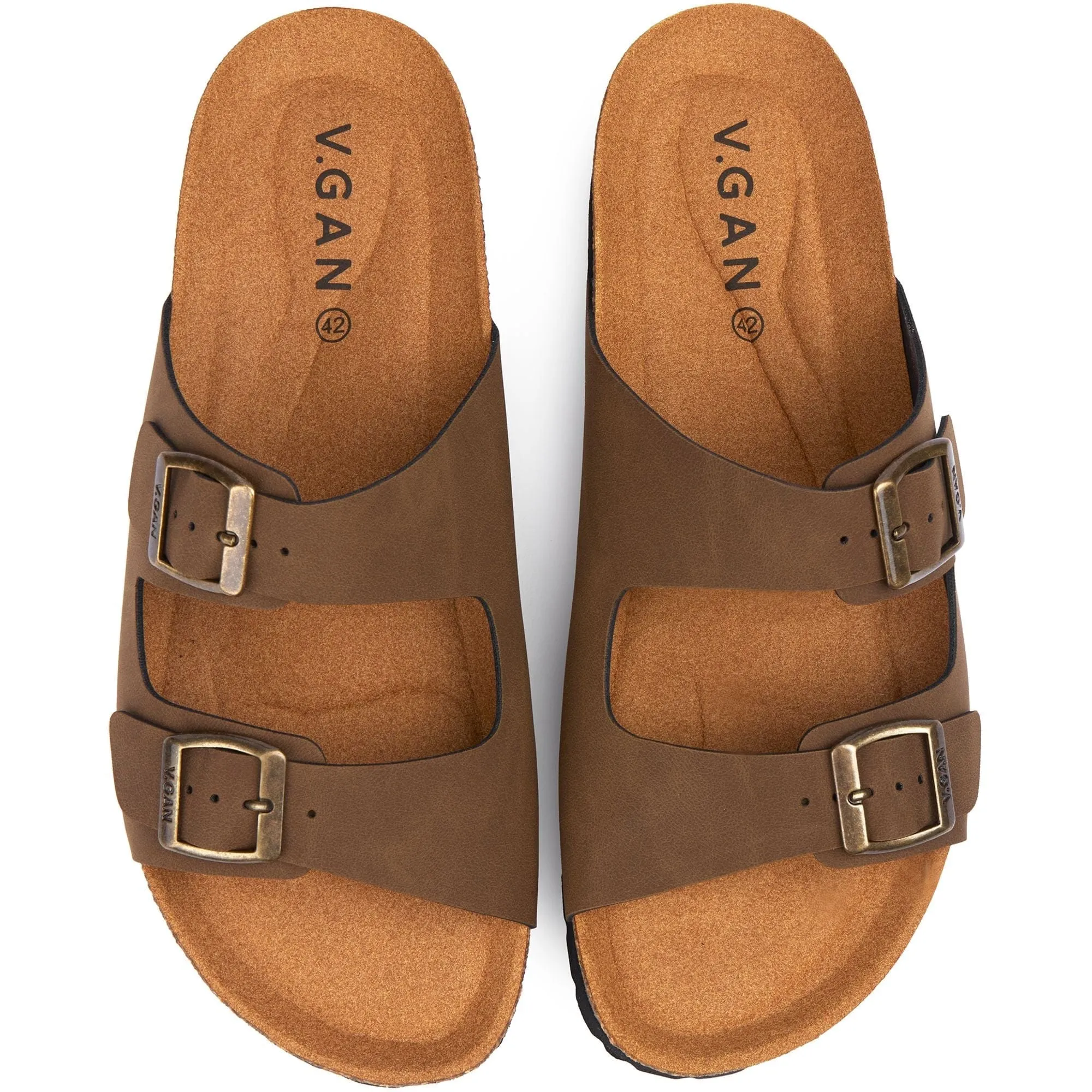 Mango Men's Vegan Comfort Footbed Sandals | Brown