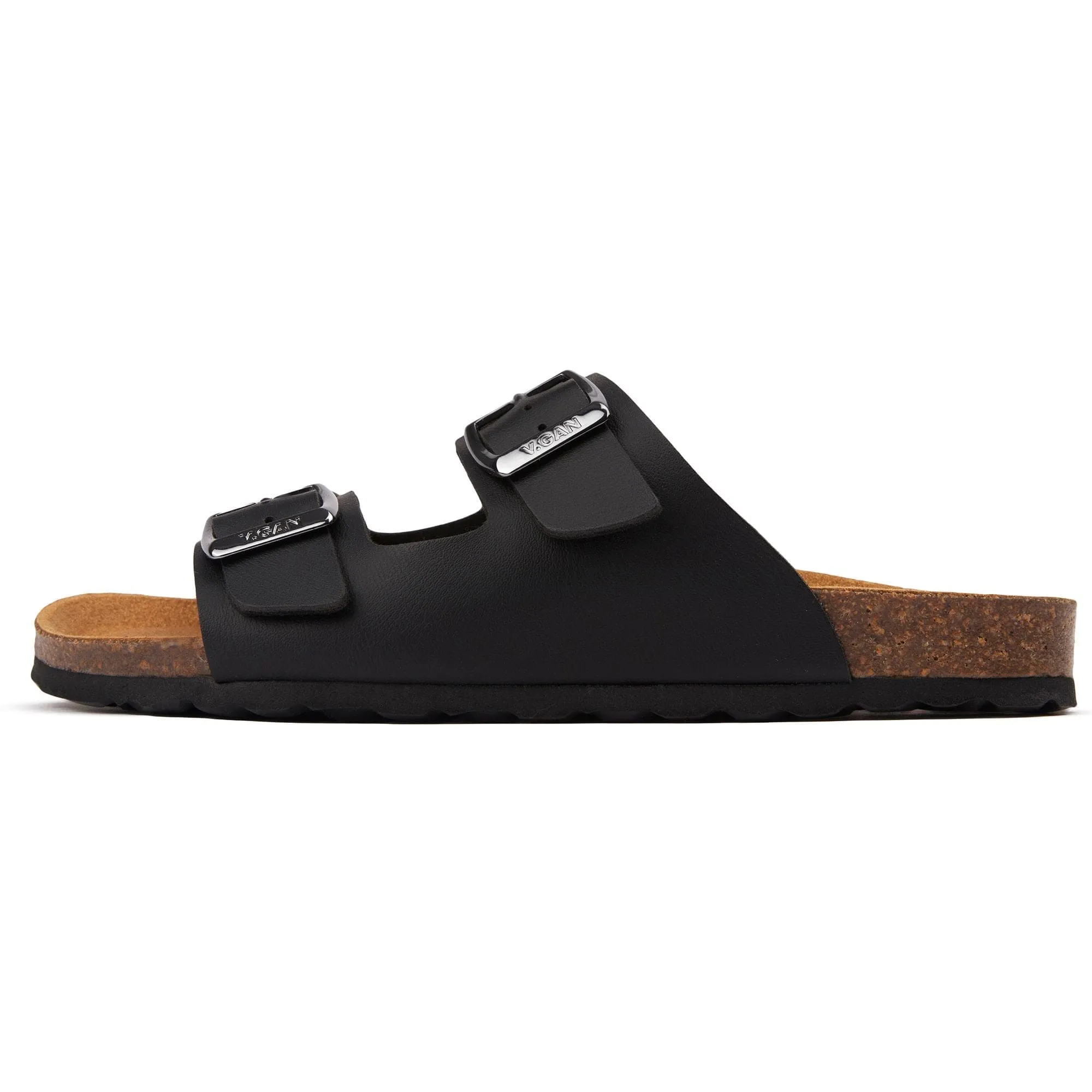 Mango Women's Vegan Comfort Footbed Sandals | Black