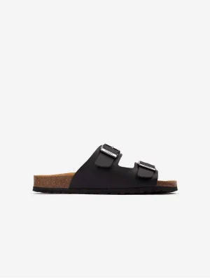 Mango Women's Vegan Comfort Footbed Sandals | Black