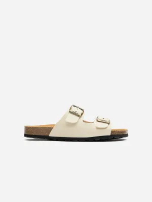 Mango Women's Vegan Footbed Sandals | Cream