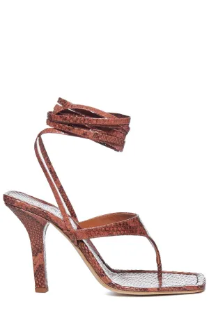Paris Texas Iris Squared-Toe Strappy Heeled Sandals