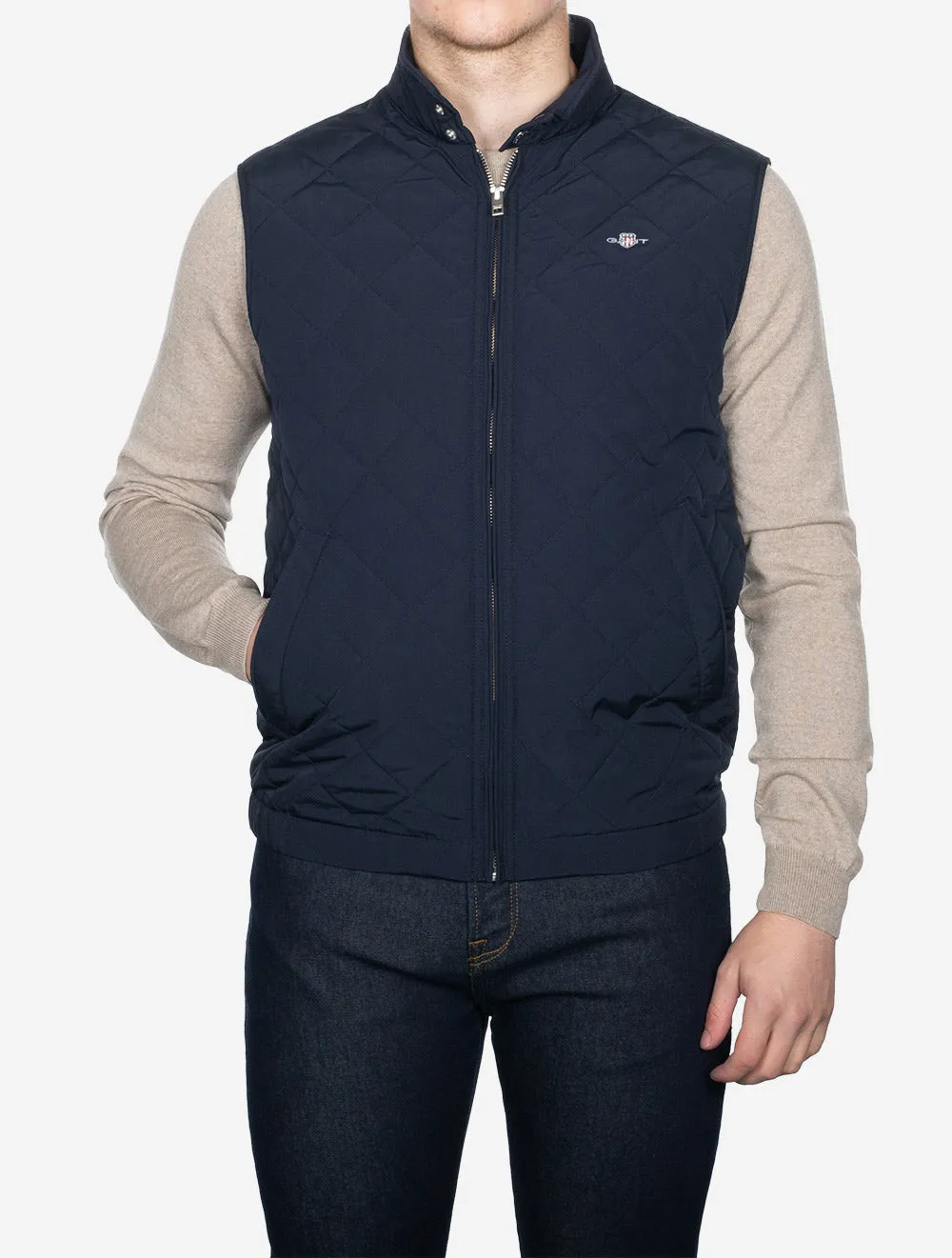 Quilted Windcheater Vest Evening Blue