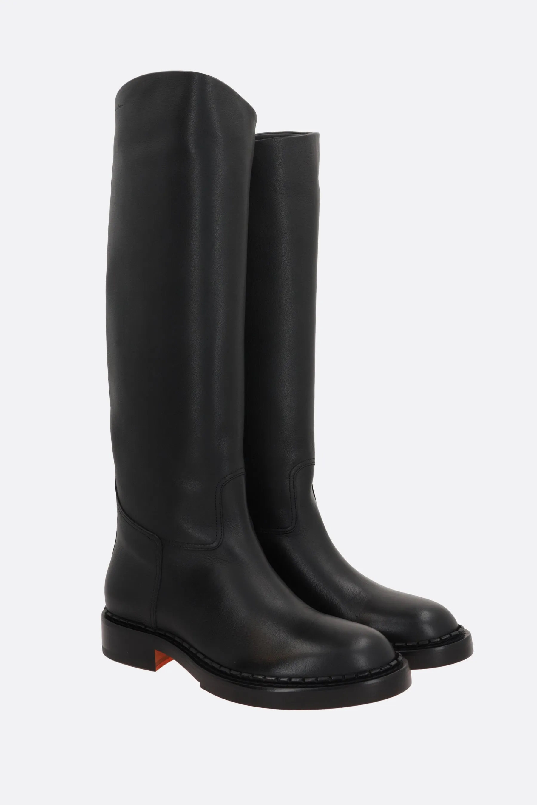 smooth leather boots