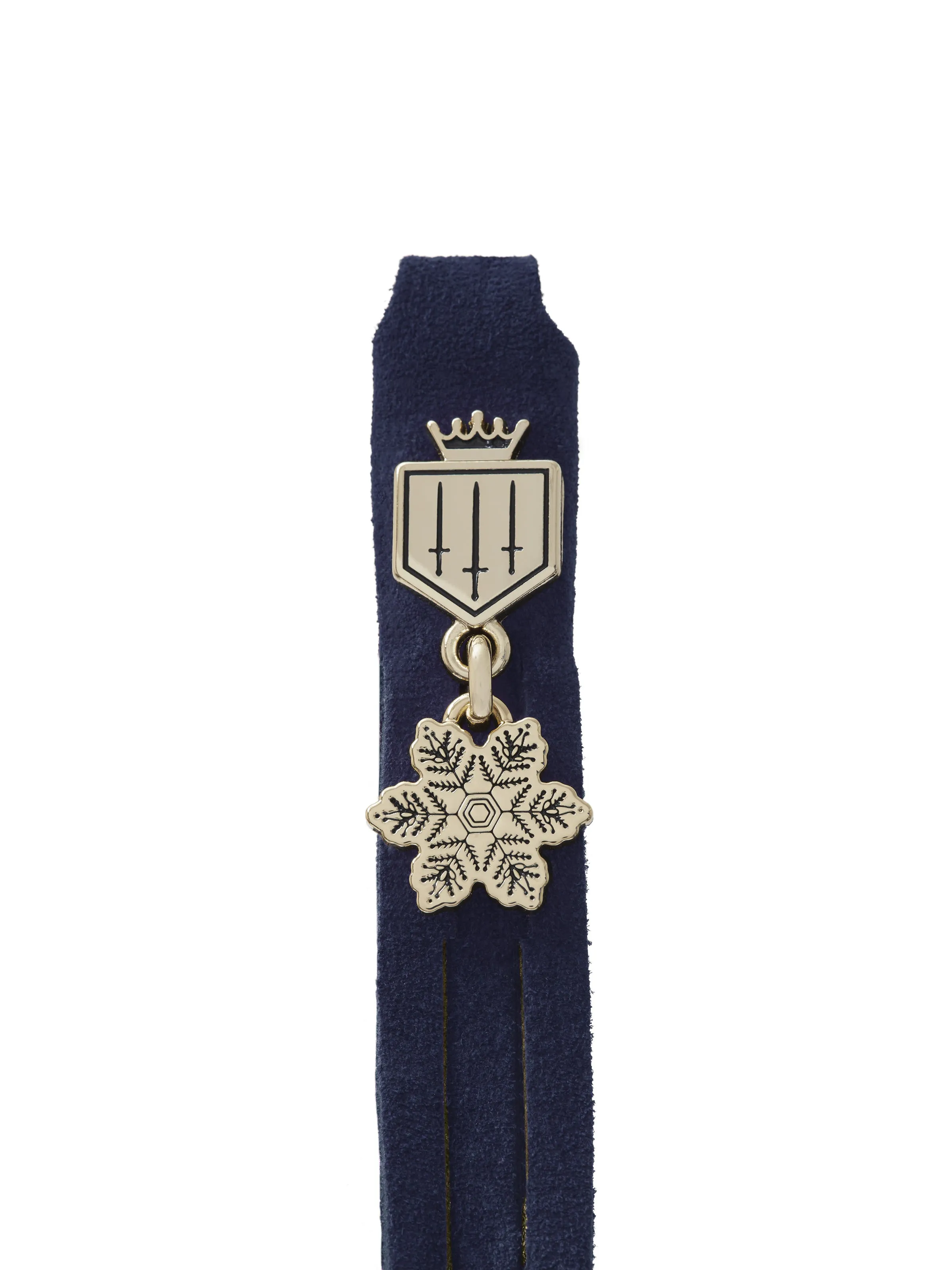Suede Boot Tassels - Snowflake Charm Navy & Gold