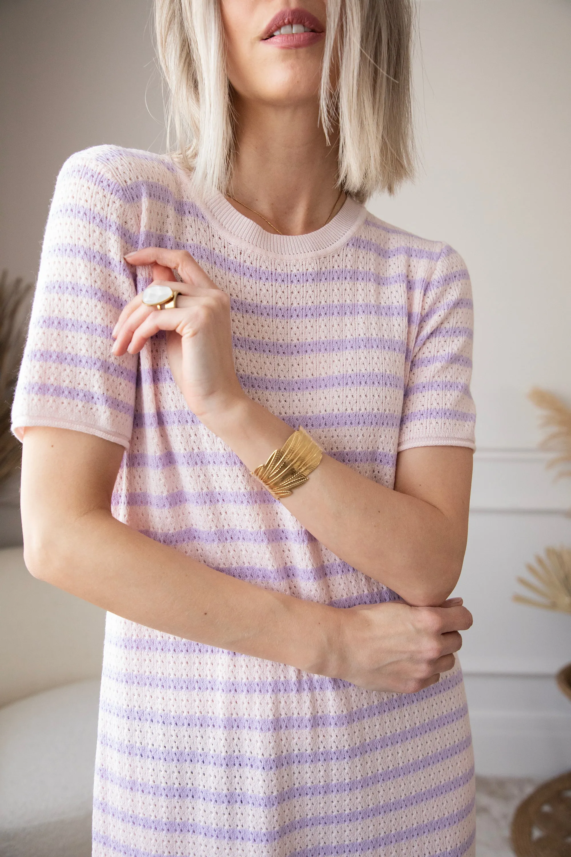Sunny Sya Stripe Soft Pink/Lila - Jurk