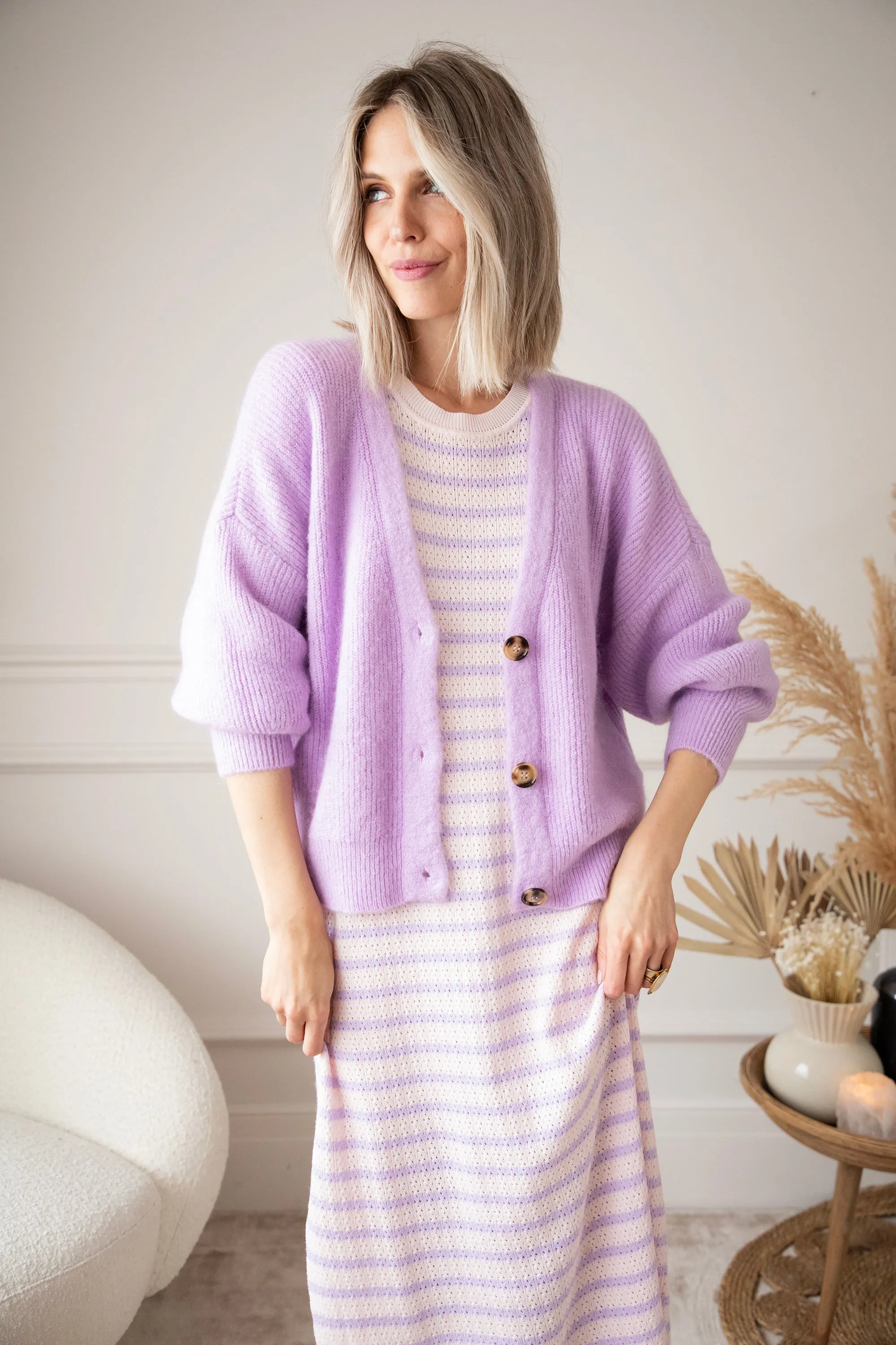 Sunny Sya Stripe Soft Pink/Lila - Jurk