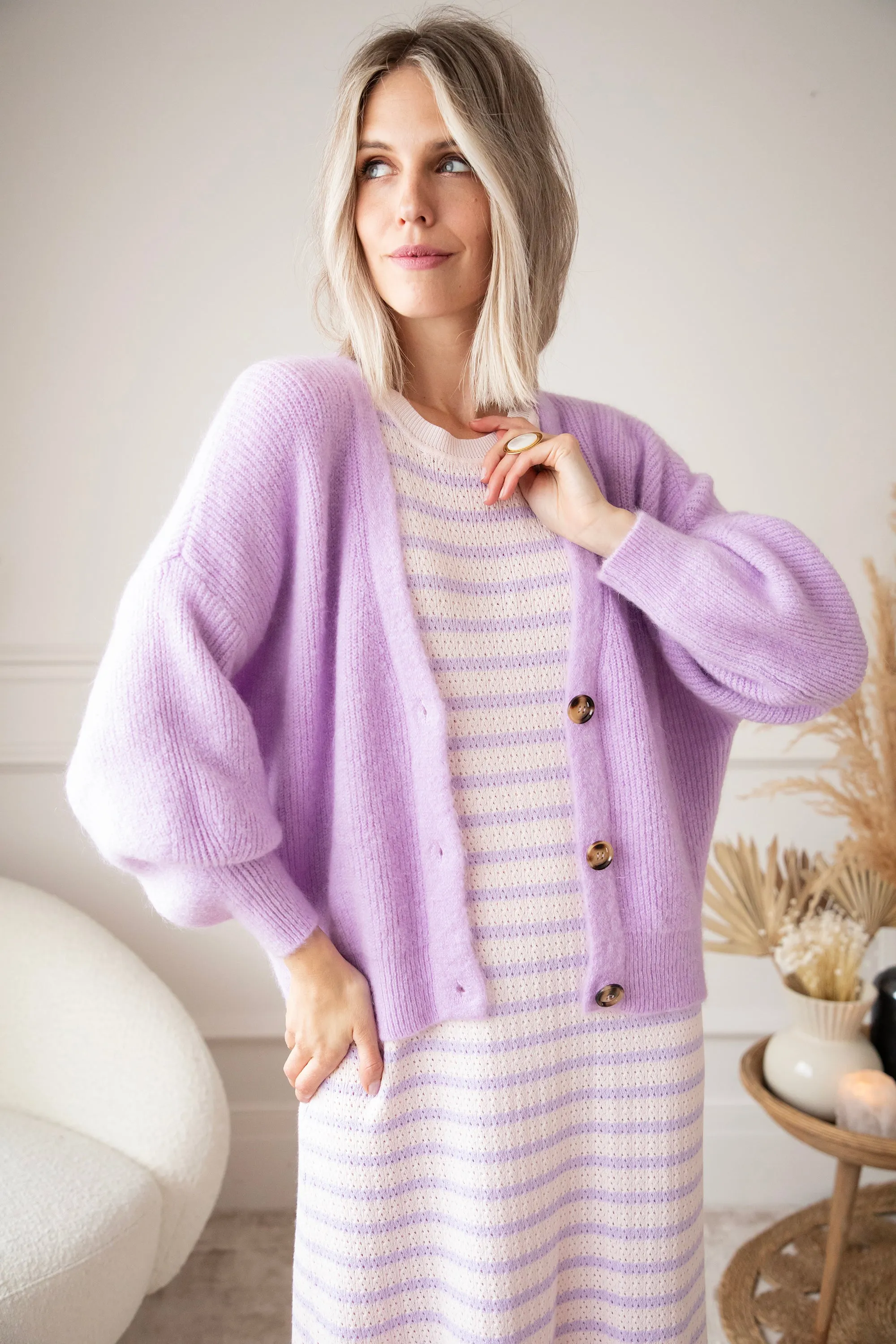 Sunny Sya Stripe Soft Pink/Lila - Jurk