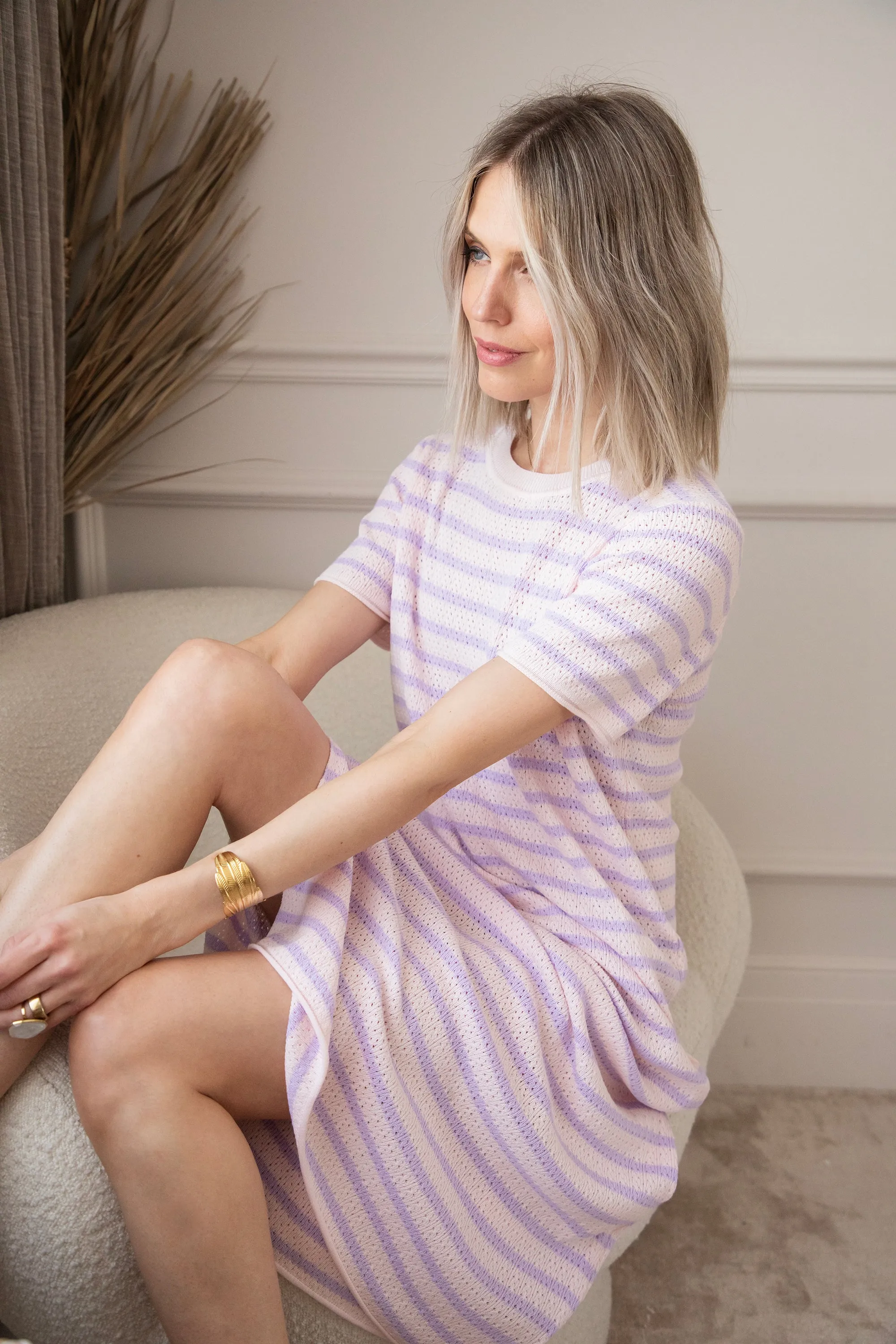 Sunny Sya Stripe Soft Pink/Lila - Jurk