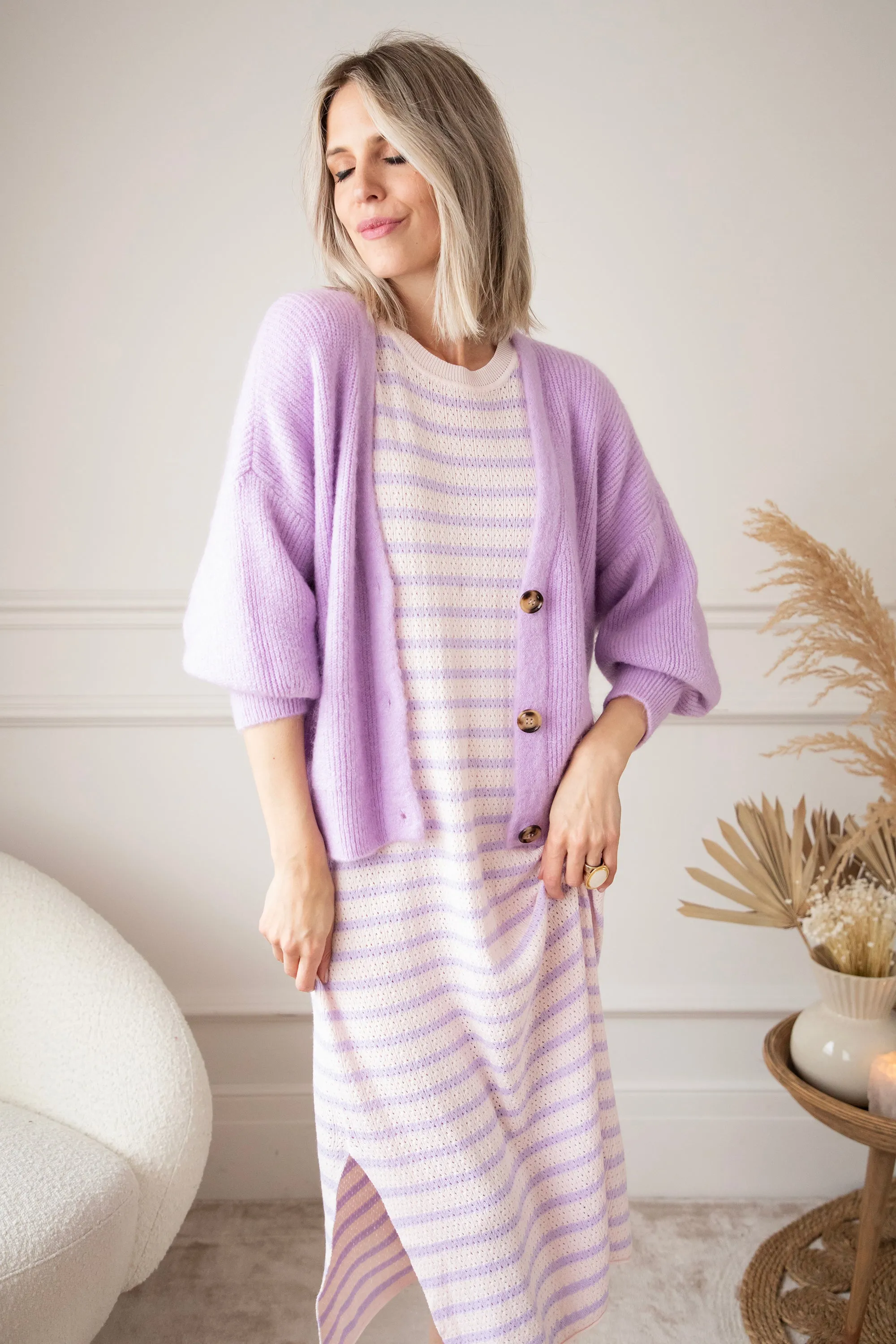Sunny Sya Stripe Soft Pink/Lila - Jurk