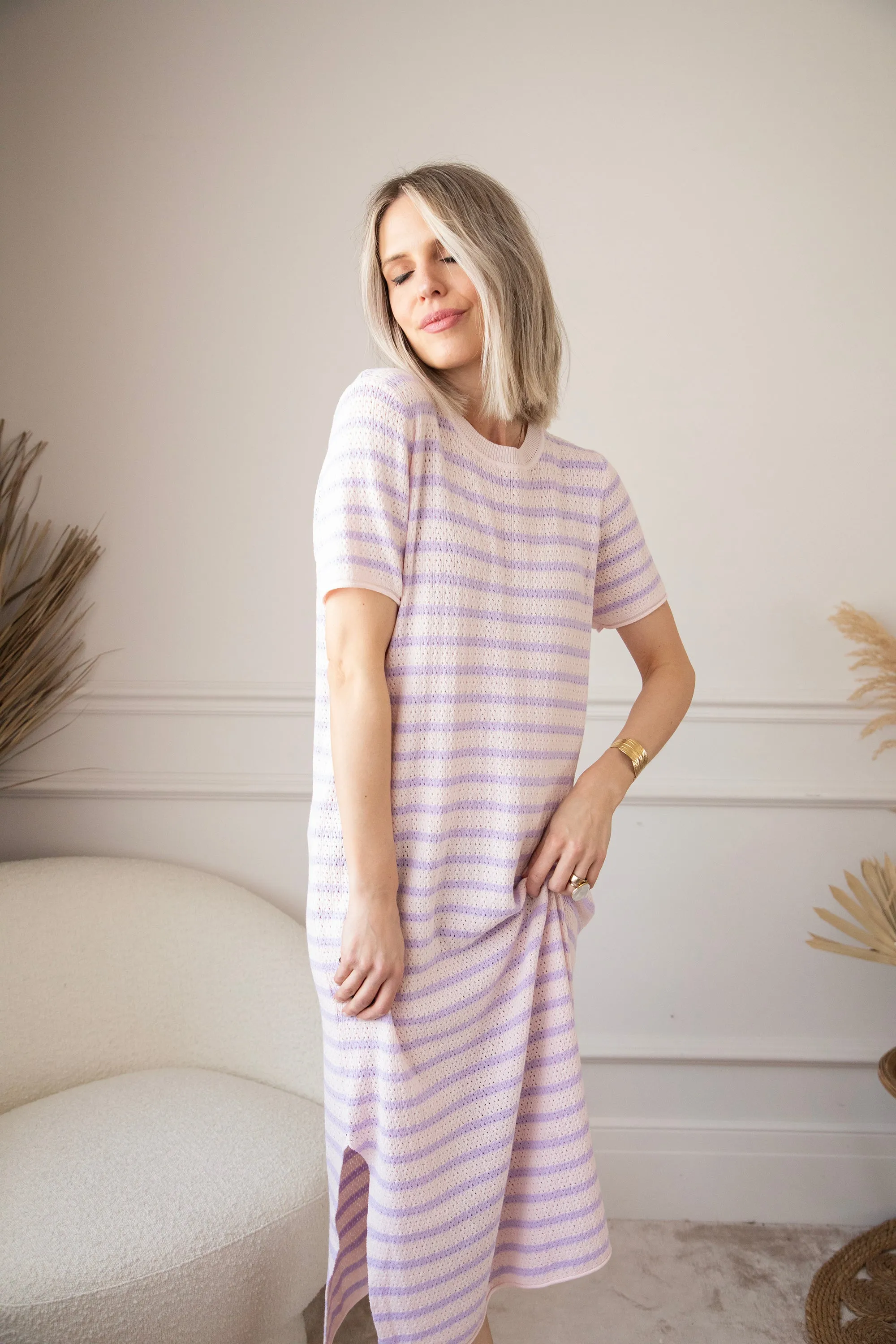 Sunny Sya Stripe Soft Pink/Lila - Jurk