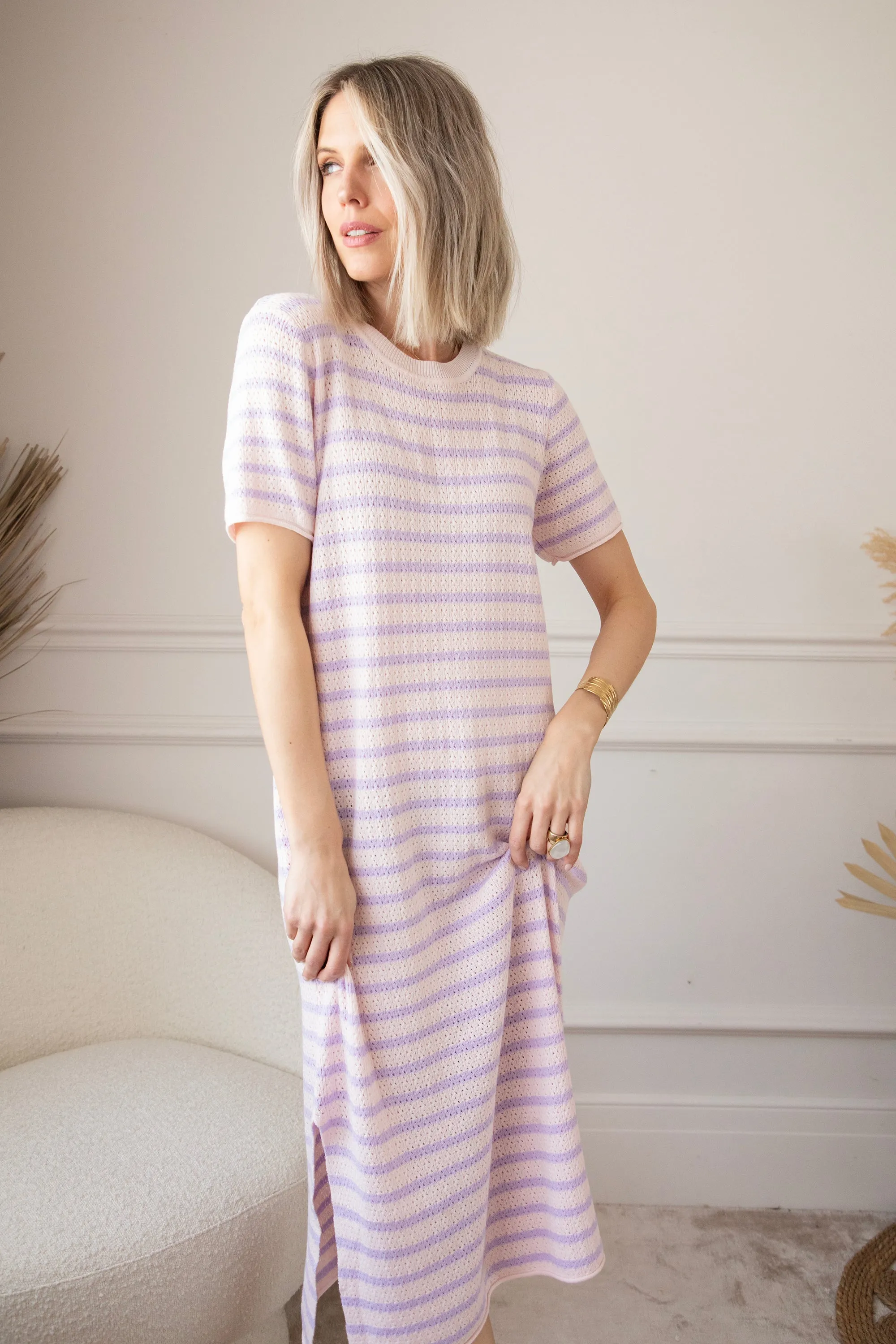 Sunny Sya Stripe Soft Pink/Lila - Jurk