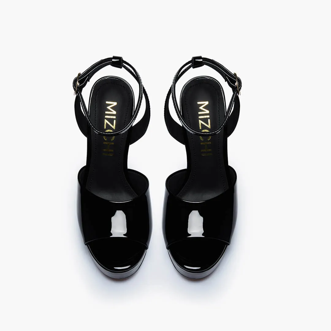 *UK size 13 - NOMES 11 - black patent , 13/4cm