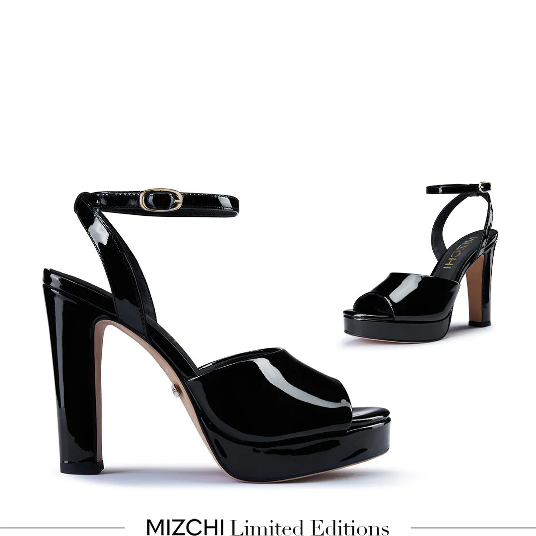 *UK size 13 - NOMES 11 - black patent , 13/4cm