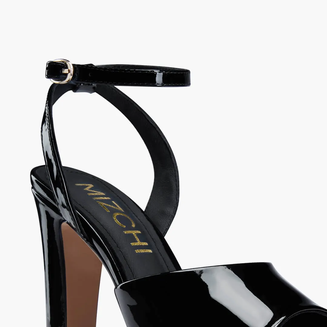 *UK size 13 - NOMES 11 - black patent , 13/4cm