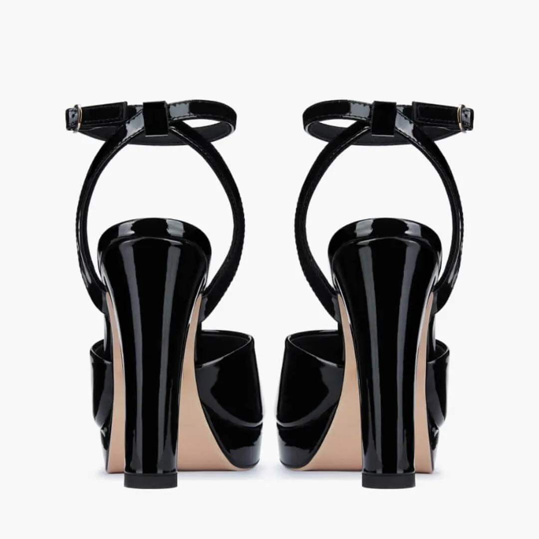 *UK size 13 - NOMES 11 - black patent , 13/4cm