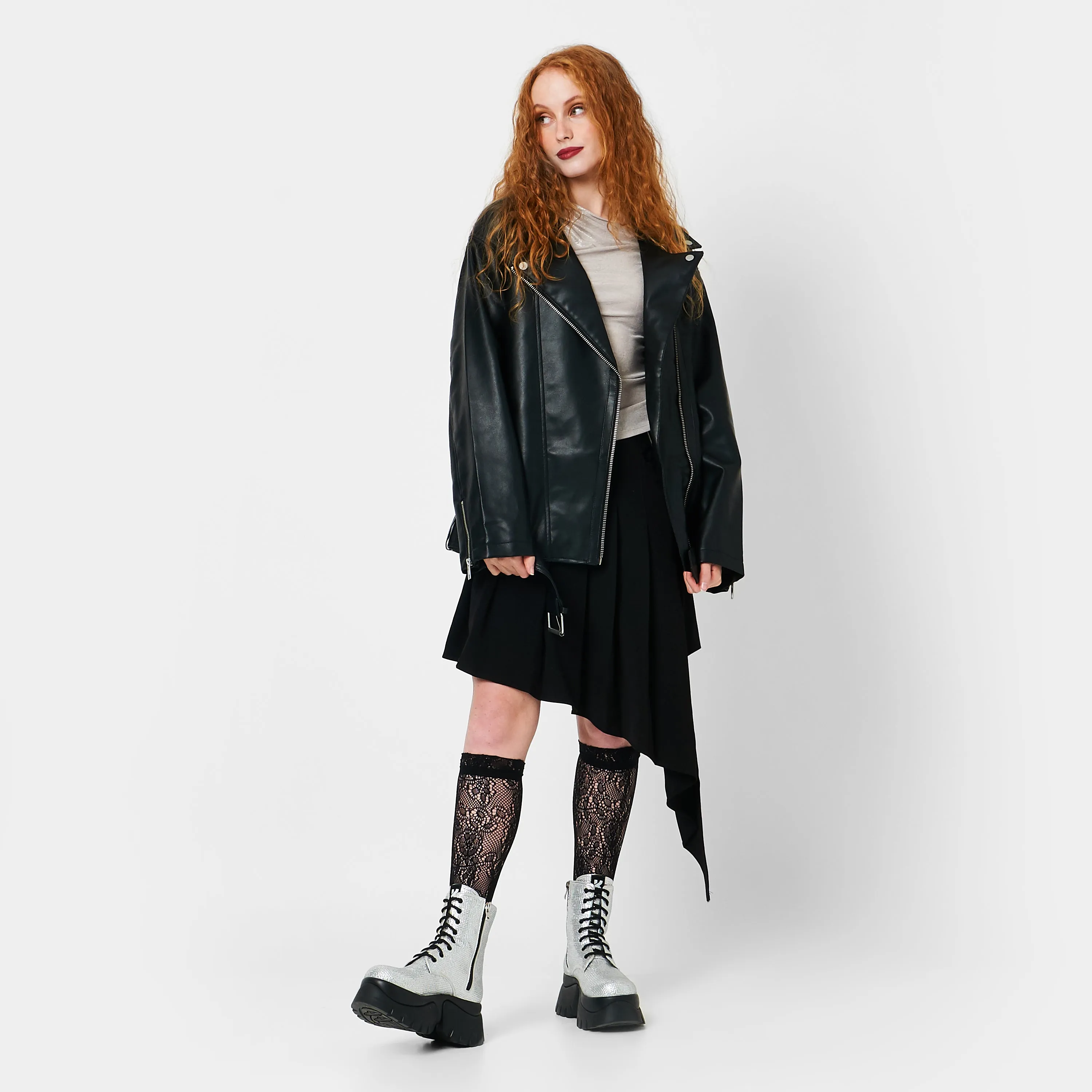 Vampire Skin Platform Glittering Boots