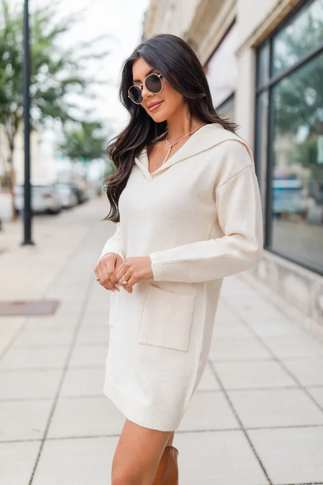 What It Seems Ivory Collared Sweater Dress FINAL SALE