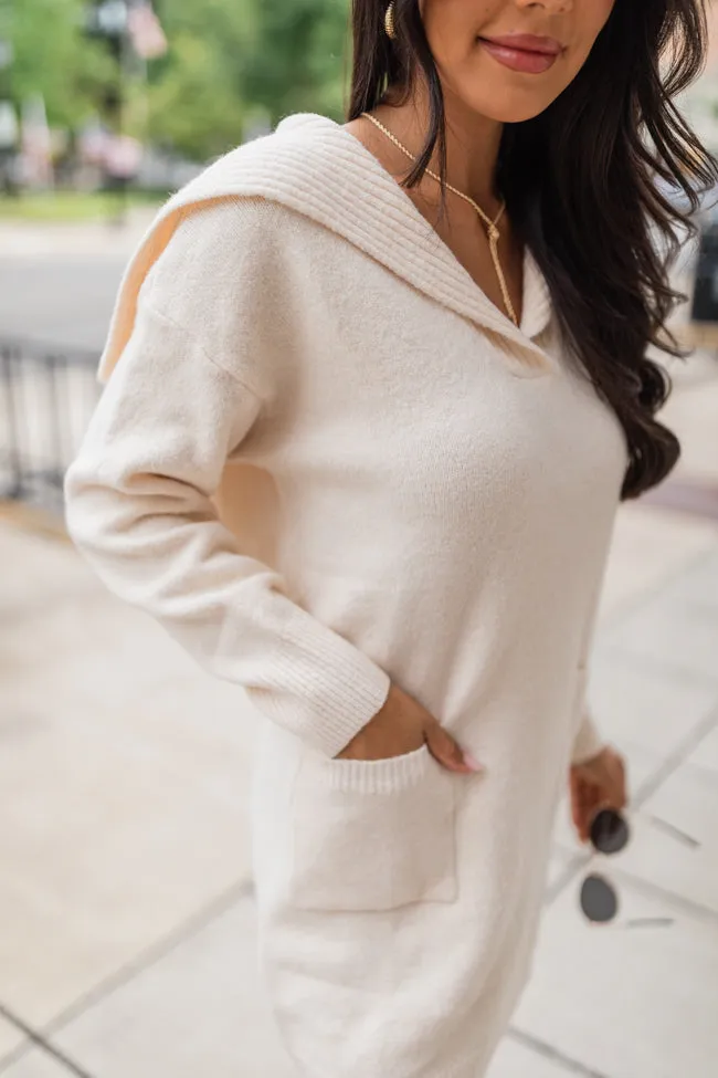 What It Seems Ivory Collared Sweater Dress FINAL SALE
